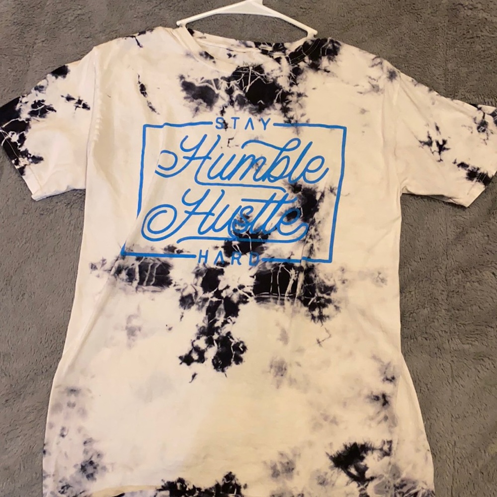 Tie-dyed slogan T shirt